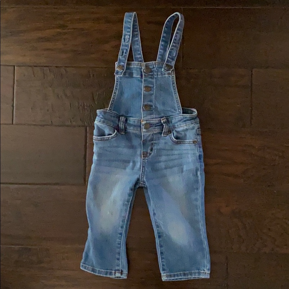 Button front girls overalls